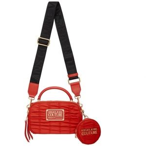 SOLD❗️NEW VERSACE JEANS COUTURE Red Crunchy Nylon Bag